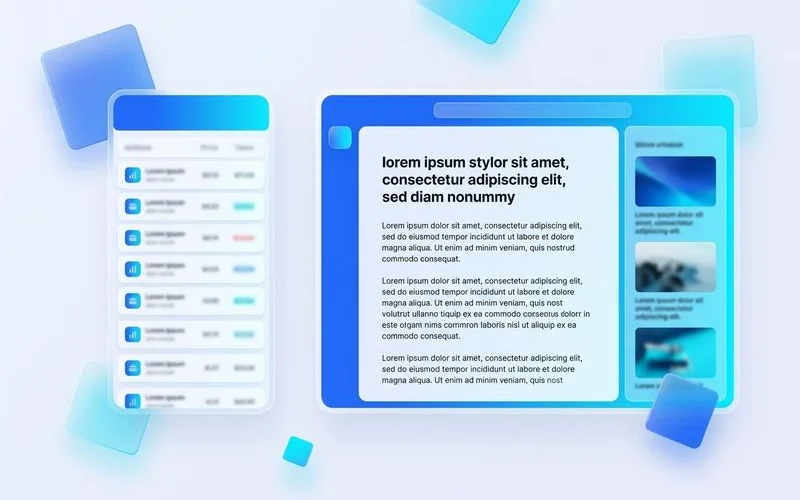 Mobile-responsive table view side-by-side with desktop, editorial UI mockup