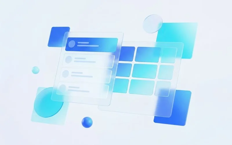 Page-list generation table mockup, clean SaaS UI