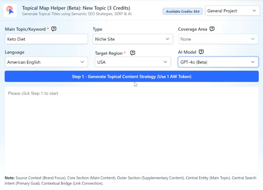 Topical Map step 1: Set scope and inputs