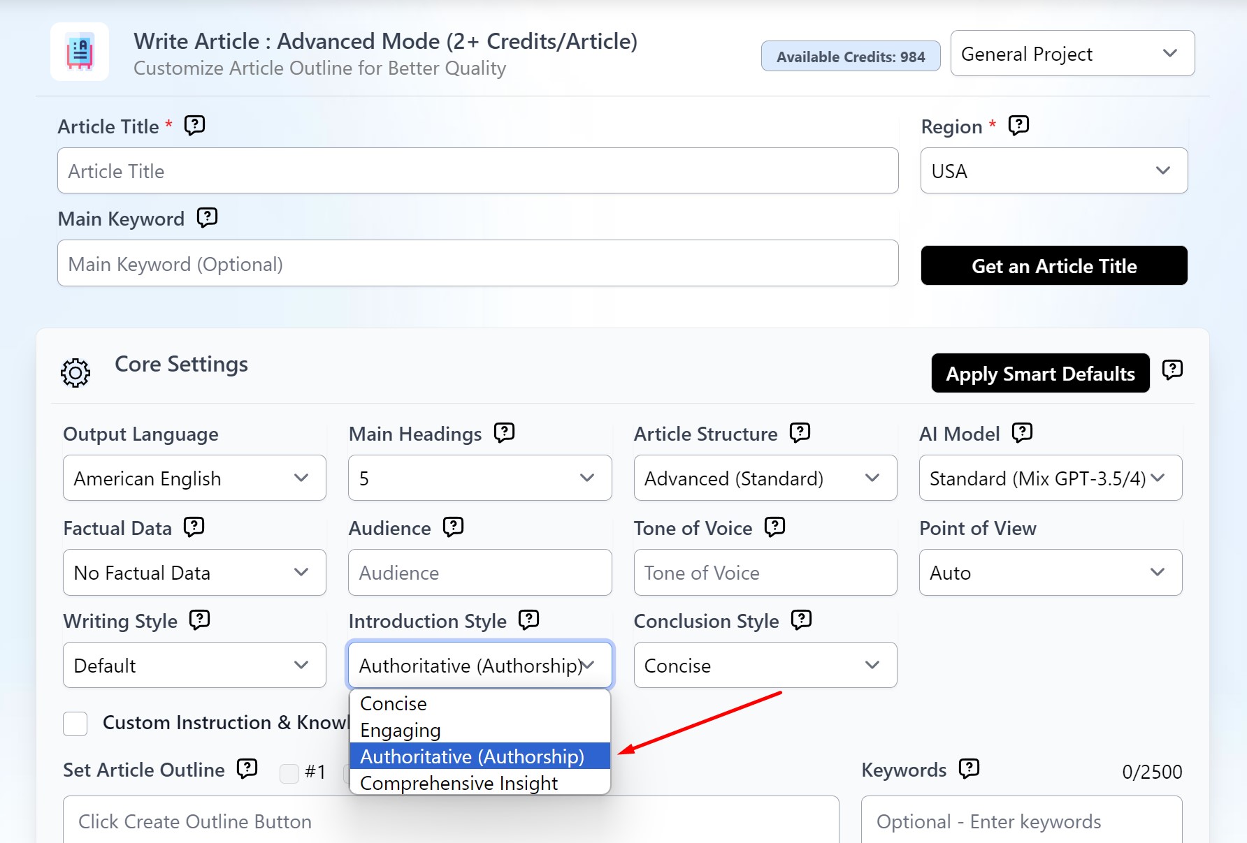 Authoritative authorship introduction style