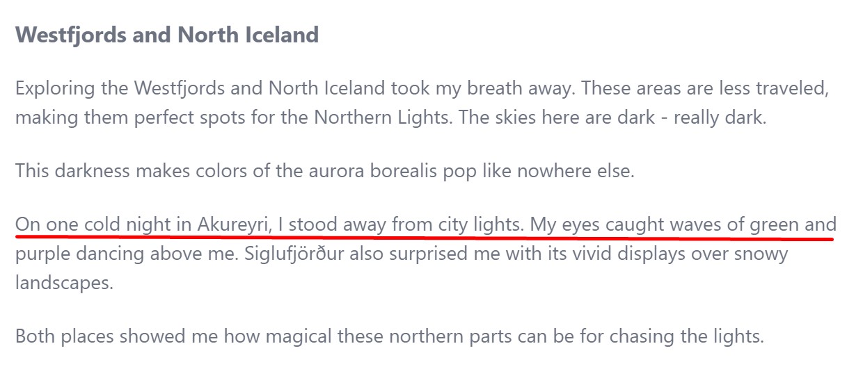First-hand experience example 3